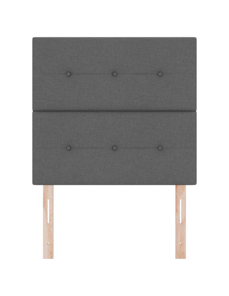 Testiera regolabile in altezza Grigio scuro 90 cm Tessuto