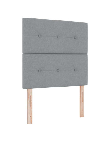 Letto a molle con testiera Grigio chiaro 100 x 200 cm Tessuto