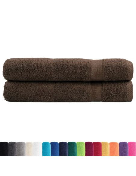 Asciugamani Premium SOLUND 2 pz Marrone 100x200 cm 600 g/m²