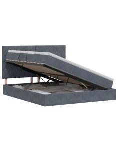 Letto con contenitore e materasso Grigio Scuro 180 x 200 cm 2