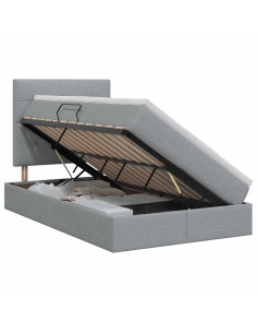 Letto con contenitore e materasso Grigio Chiaro 120 x 200 cm 2