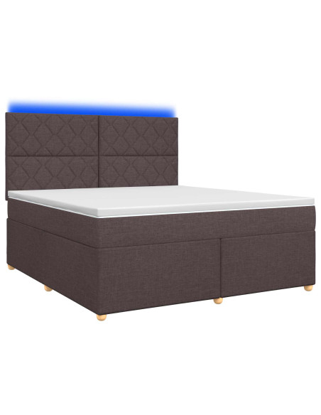 Letto box spring con materasso Marrone Scuro 160 x 200 cm