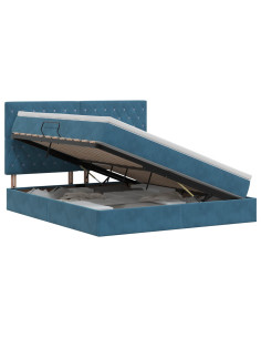 Letto con contenitore e materasso Blu Scuro 160 x 200 cm 2