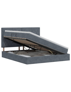 Letto con contenitore e materasso Grigio Scuro 180 x 200 cm 2