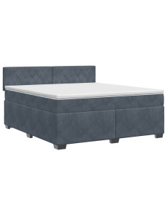 Letto box spring con materasso Grigio Scuro 140 x 190 cm