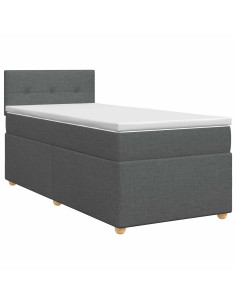 Letto box spring con materasso Grigio Scuro 100 x 200 cm