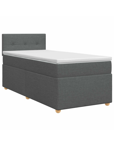 Letto box spring con materasso Grigio Scuro 100 x 200 cm