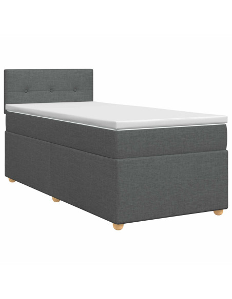 Letto box spring con materasso Grigio Scuro 100 x 200 cm