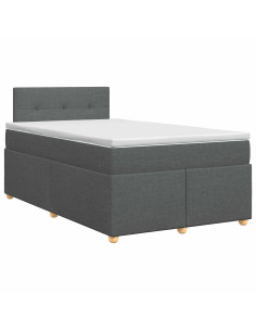 Letto box spring con materasso Grigio Scuro 120 x 200 cm