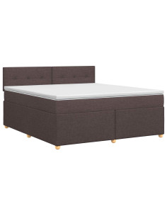 Letto box spring con materasso Marrone Scuro 180 x 200 cm