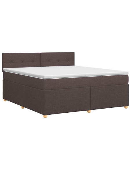 Letto box spring con materasso Marrone Scuro 180 x 200 cm