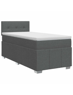 Letto box spring con materasso Grigio Scuro 100 x 200 cm