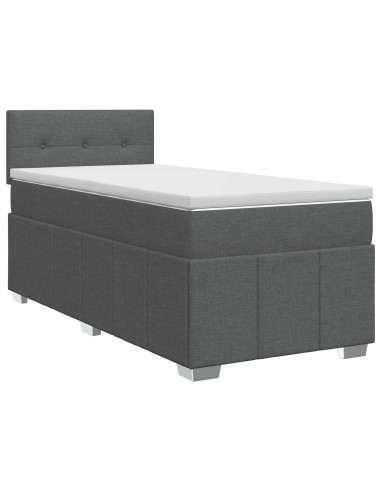 Letto box spring con materasso Grigio Scuro 100 x 200 cm