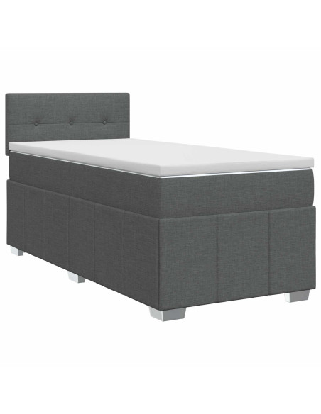 Letto box spring con materasso Grigio Scuro 100 x 200 cm