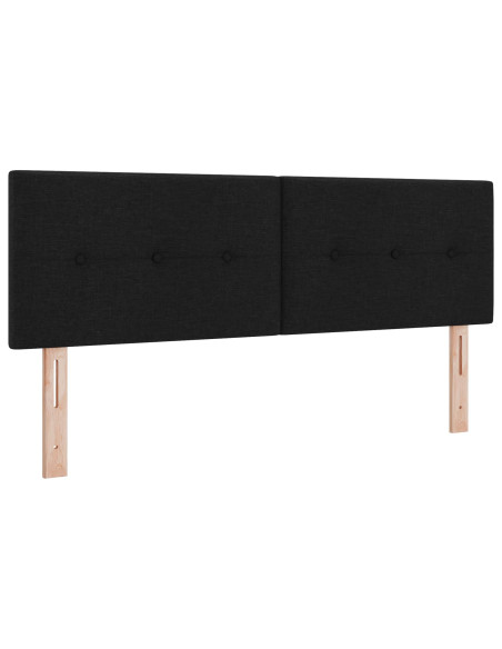 Letto box spring con materasso Nero 140 x 200 cm Tessuto