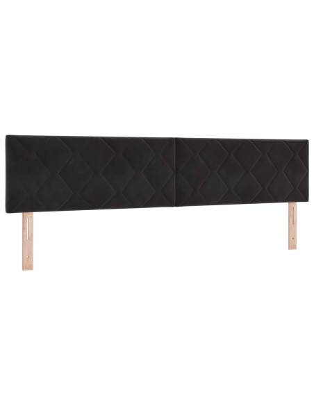 Letto con contenitore LED e materasso Nero 200 x 200 cm Velluto