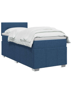 Letto box spring con materasso Blu 100 x 200 cm Tessuto 2