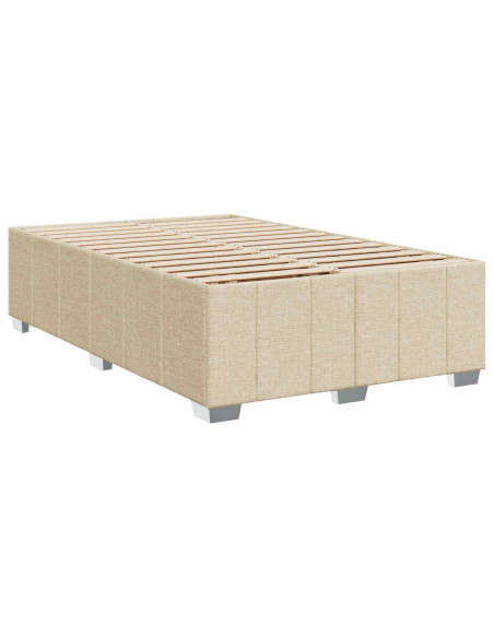 Letto box spring con materasso Crema 120 x 190 cm Tessuto