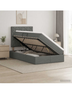 Letto con contenitore e materasso Grigio Scuro 120 x 200 cm