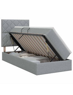 Letto con contenitore e materasso Grigio Chiaro 90 x 200 cm 2