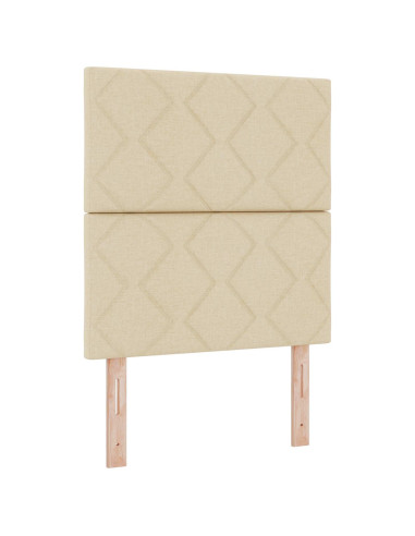 Letto con contenitore e materasso Crema 90 x 200 cm Tessuto