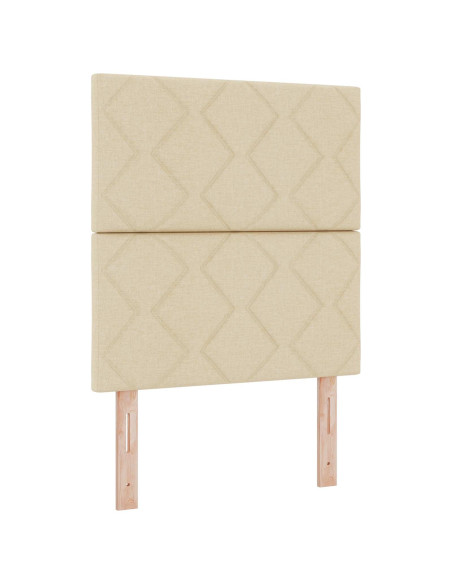 Letto con contenitore e materasso Crema 90 x 200 cm Tessuto