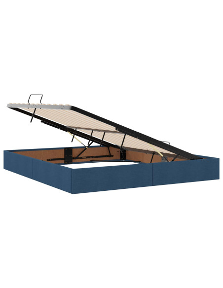 Letto con contenitore e materasso Blu 160 x 200 cm Tessuto