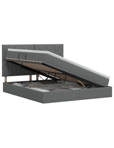 Letto con contenitore e materasso Grigio Scuro 180 x 200 cm 2
