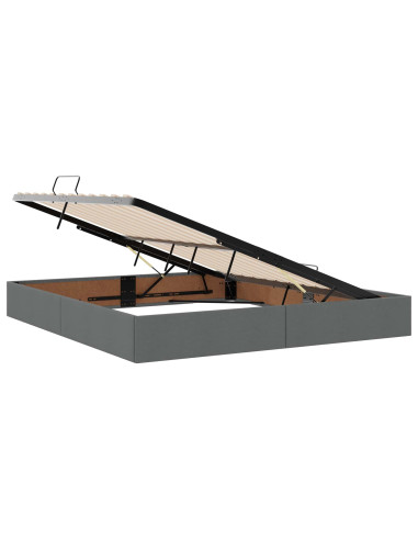 Letto con contenitore e materasso Grigio Scuro 200 x 200 cm