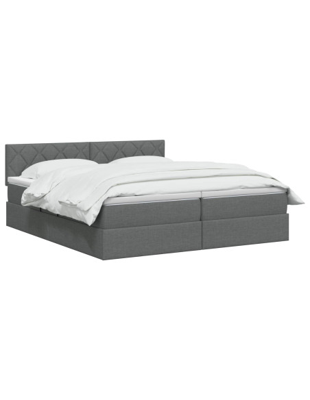 Letto con contenitore LED e materasso Grigio Scuro 200 x 200 cm