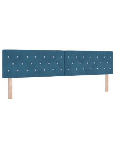 Letto con contenitore LED e materasso Blu Scuro 200 x 200 cm