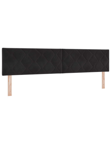 Letto con contenitore LED e materasso Nero 200 x 200 cm Velluto
