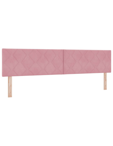 Letto con contenitore LED e materasso Rosa 200 x 200 cm Velluto