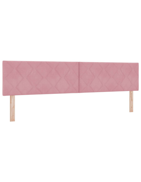 Letto con contenitore LED e materasso Rosa 200 x 200 cm Velluto