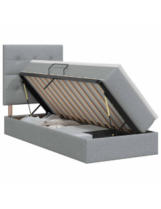 Letto con contenitore e materasso Grigio Chiaro 100 x 200 cm 2