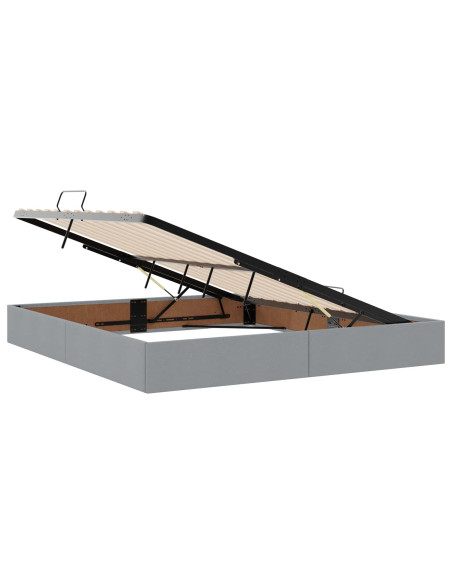 Letto con contenitore e materasso Grigio Chiaro 200 x 200 cm