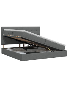 Letto con contenitore e materasso Grigio Scuro 200 x 200 cm 2