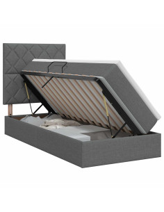 Letto con contenitore e materasso Grigio Scuro 90 x 190 cm 2