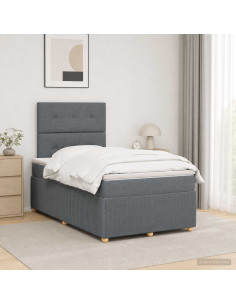 Letto box spring con materasso Grigio Scuro 120 x 200 cm