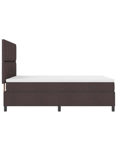 Letto a molle con testiera Marrone scuro 160 x 200 cm Tessuto
