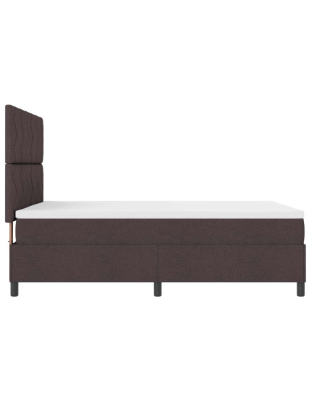 Letto a molle con testiera Marrone scuro 160 x 200 cm Tessuto