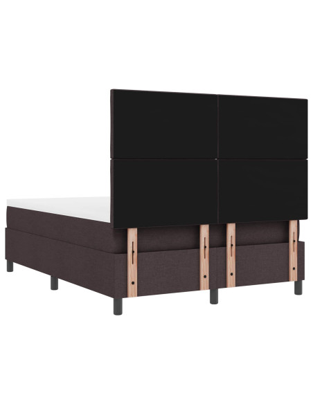 Letto a molle con testiera Marrone scuro 160 x 200 cm Tessuto