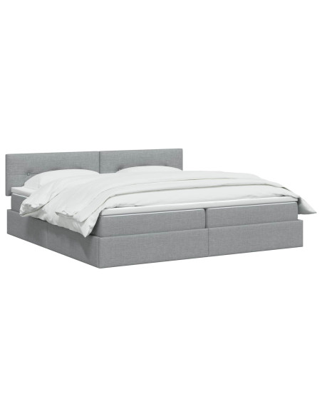Letto con contenitore LED e materasso Grigio Chiaro
