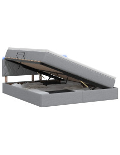 Letto con contenitore LED e materasso Grigio Chiaro 2