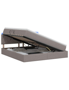 Letto con contenitore LED e materasso Tortora 180 x 200 cm 2