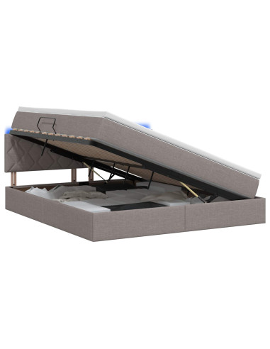 Letto con contenitore LED e materasso Tortora 180 x 200 cm