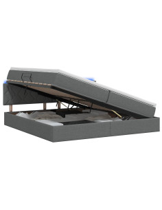 Letto con contenitore LED e materasso Grigio Scuro 200 x 200 cm 2