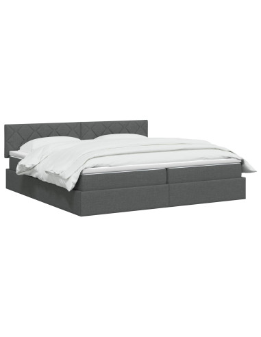 Letto con contenitore LED e materasso Grigio Scuro 200 x 200 cm