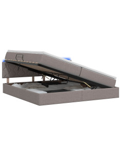 Letto con contenitore LED e materasso Tortora 200 x 200 cm 2
