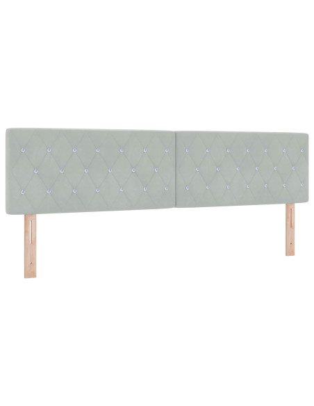 Letto con contenitore LED e materasso Grigio Chiaro